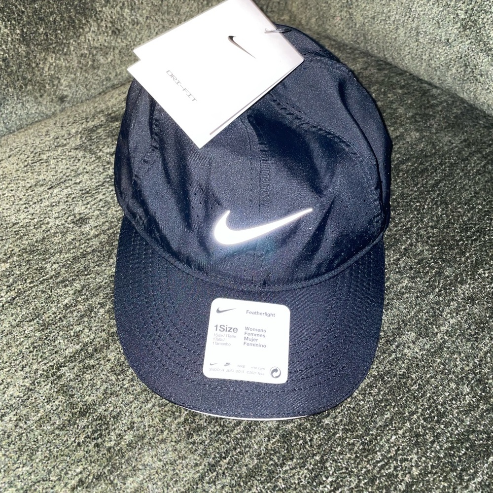 Nike Black Hat with White Swoosh